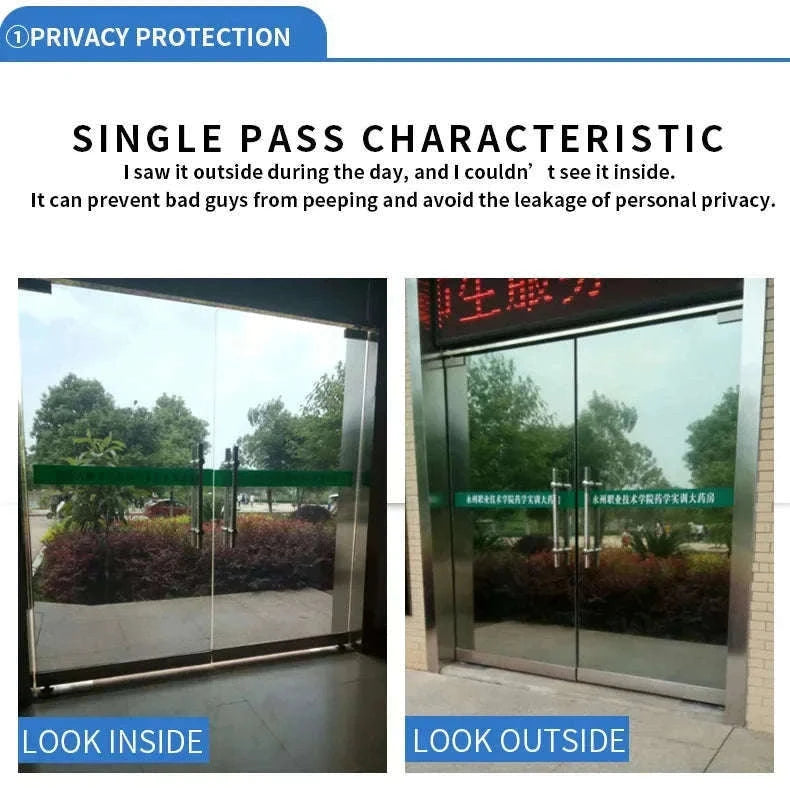 One Way Mirror Window Film for Privacy and Heat Control-Brown silver / 90x500 cm