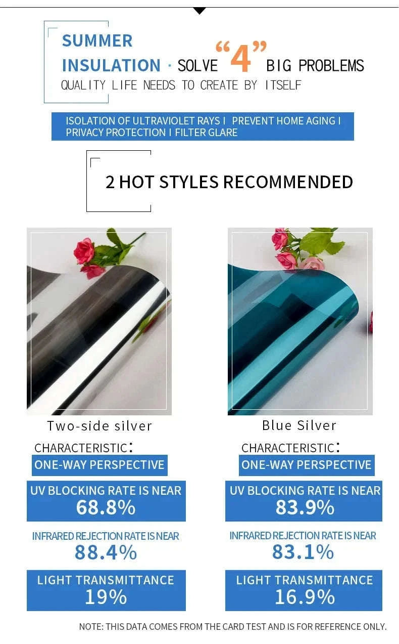 One Way Mirror Window Film for Privacy and Heat Control-Brown silver / 90x500 cm