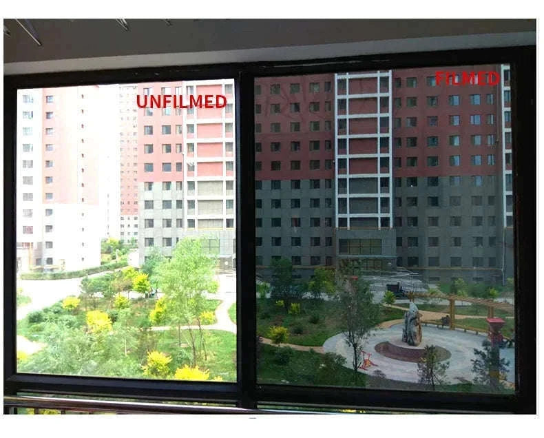 One Way Mirror Window Film for Privacy and Heat Control-Brown silver / 90x500 cm