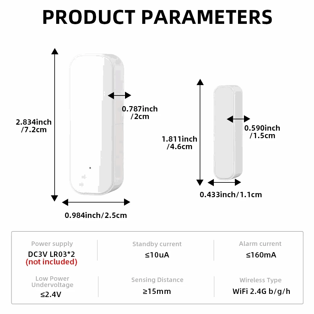 ONENUO Smart Door & Window Sensor - WiFi & Zigbee Alarm-WiFi