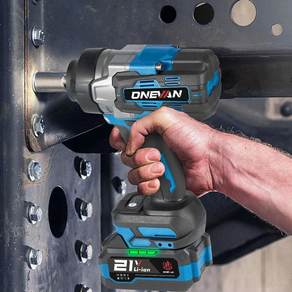 ONEVAN 2800N.M High Torque Brushless Electric Wrench Cordless 1/2 Inch Screwdriver Impact Drill Tool For Makita 18V Battery Pin-2 Big Battery Set / United States