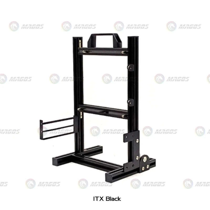 Open Frame Aluminum PC Case for ITX/MATX/ATX Builds-ITX Black