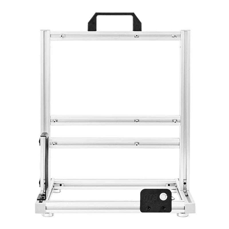 Open Frame ATX Aluminum PC Case with Horizontal GPU Mount-BlockCase Silver