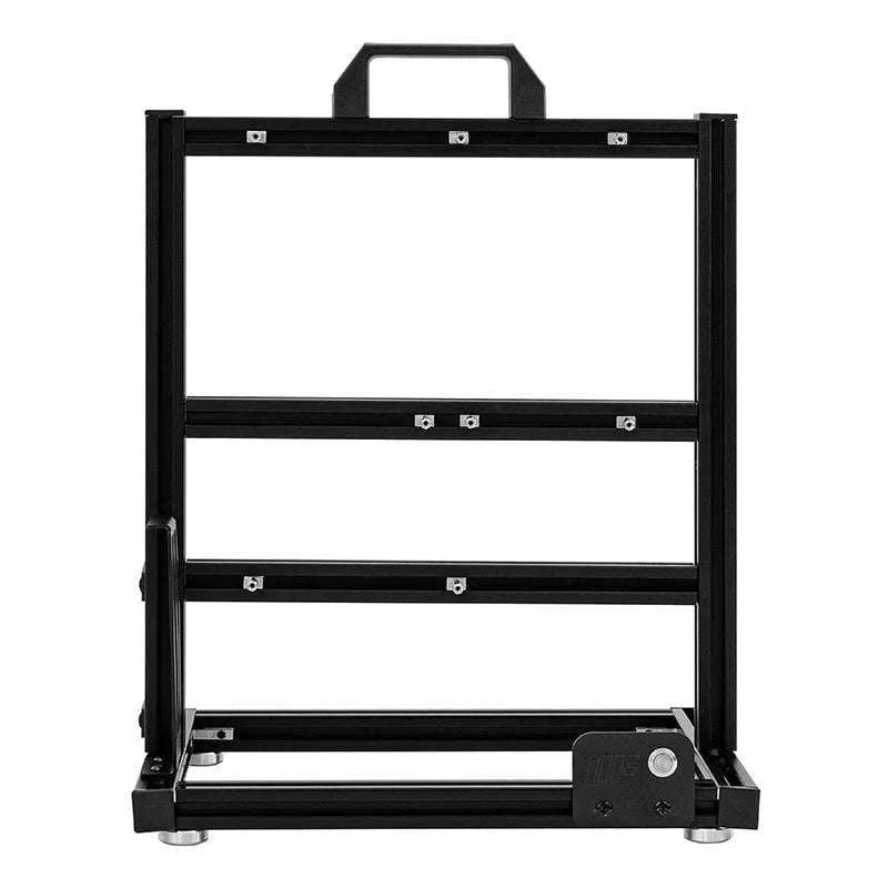 Open Frame ATX Aluminum PC Case with Horizontal GPU Mount-BlockCase Silver