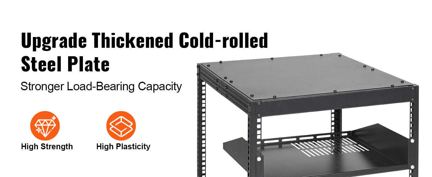 Open Frame Server Rack 12U–20U Adjustable Depth Wall or Floor Mount-20U / United States