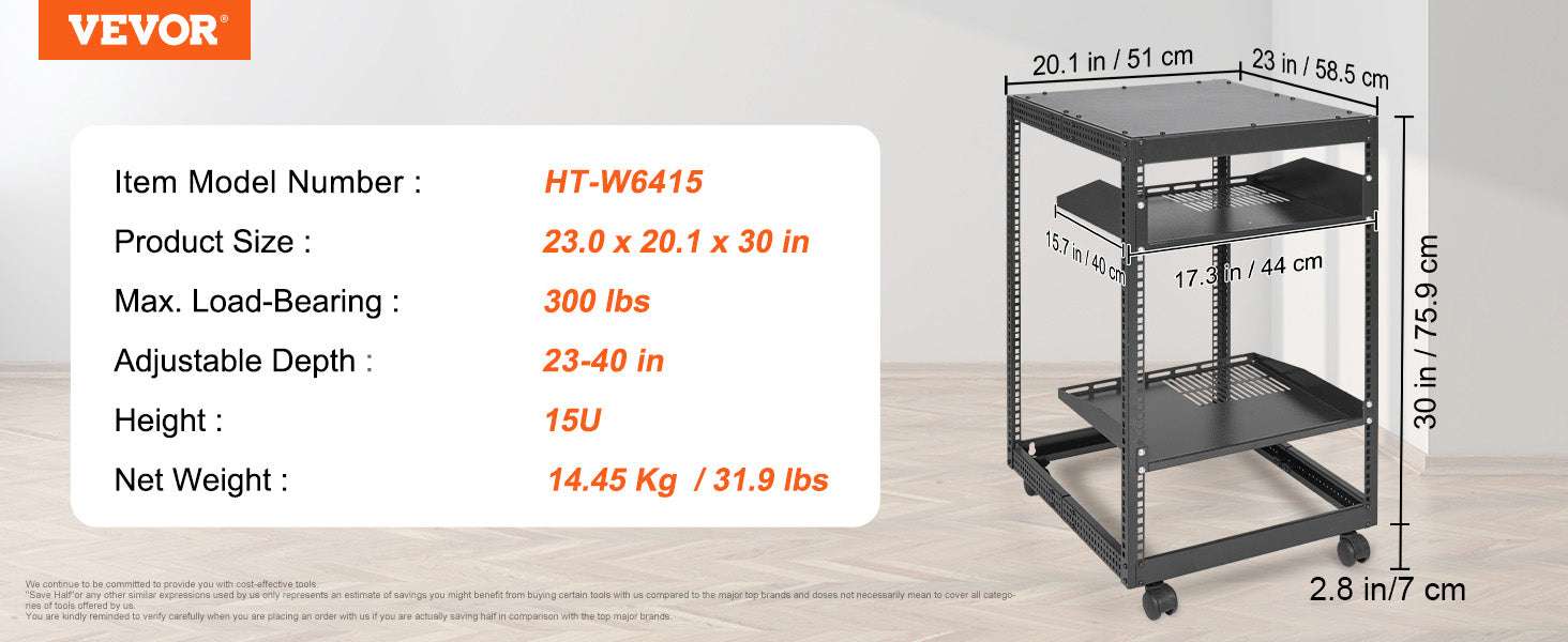 Open Frame Server Rack Adjustable 12U–20U Wall or Floor Mount-20U / United States