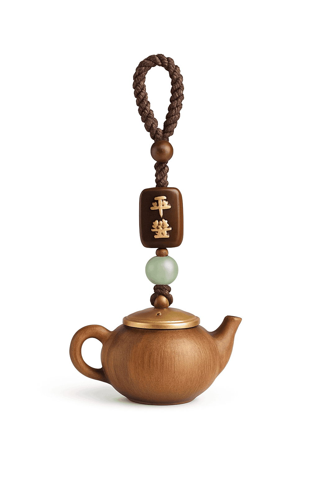 Openwork Carved Teapot Keychain Pendant-phone chain