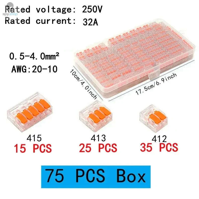 Orange Quick Plug-in Terminals for Fast, Secure Wire Connections-10pcs-415-Bag