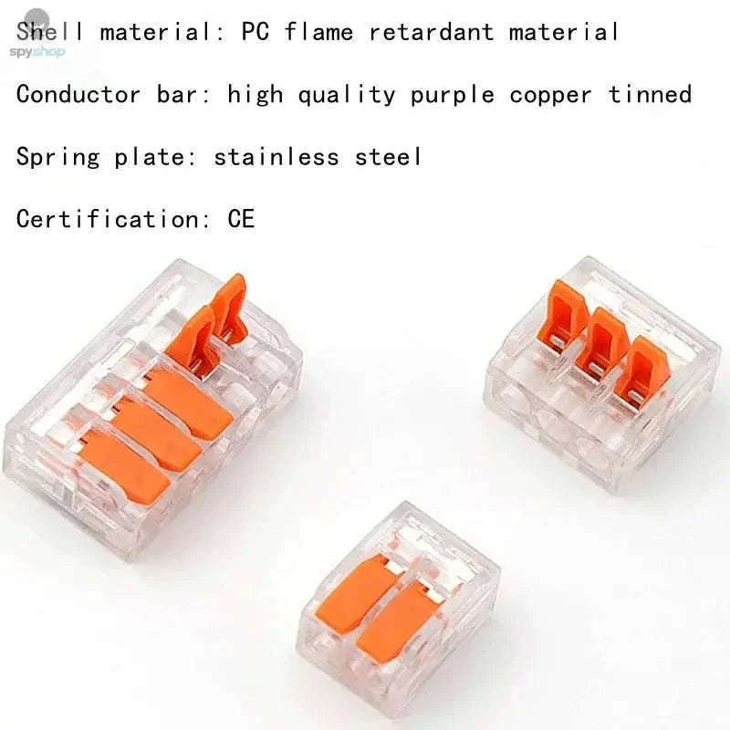 Orange Quick Plug-in Terminals for Fast, Secure Wire Connections-10pcs-415-Bag