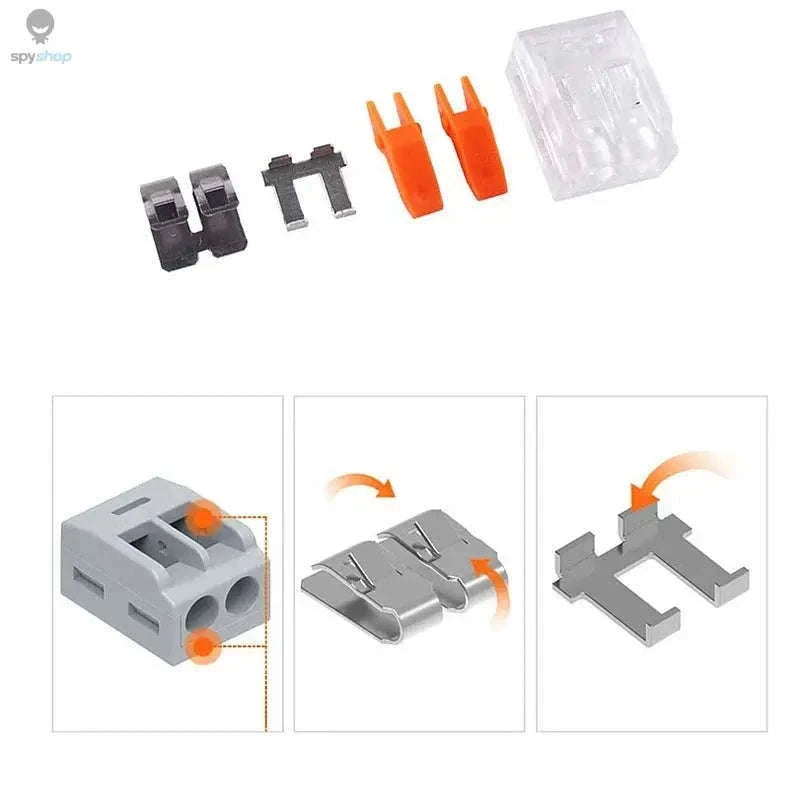 Orange Quick Plug-in Terminals for Fast, Secure Wire Connections-10pcs-415-Bag