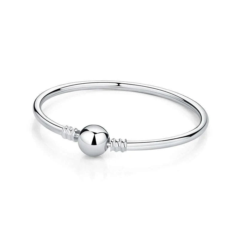 Original 925 Sterling Silver Bracelet with Heart Charms-20 / 17cm