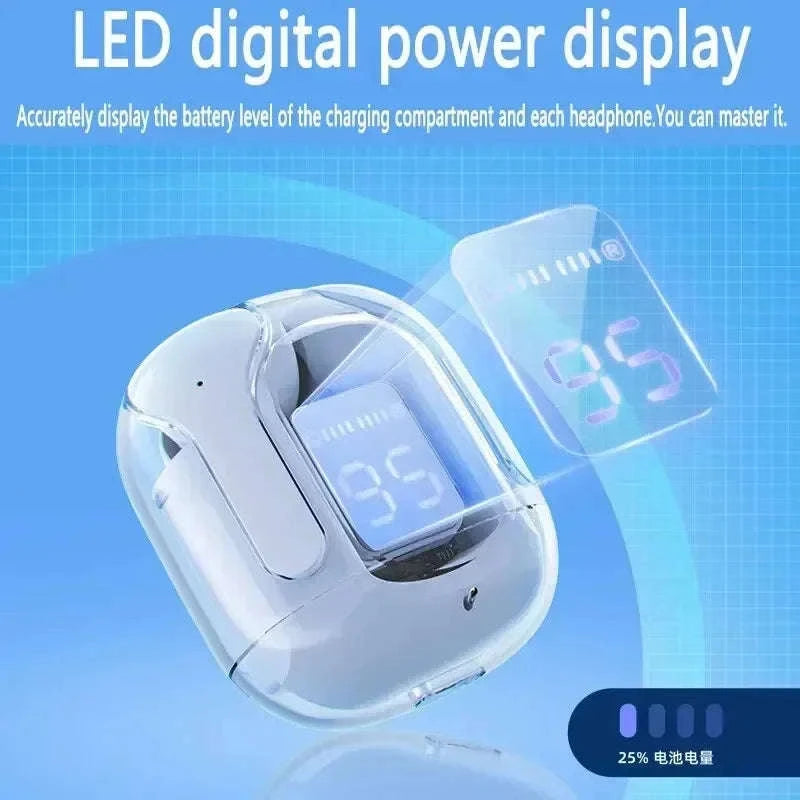 Original T2 Wireless Bluetooth Earphone with HiFi Sound and LED Display-Blue