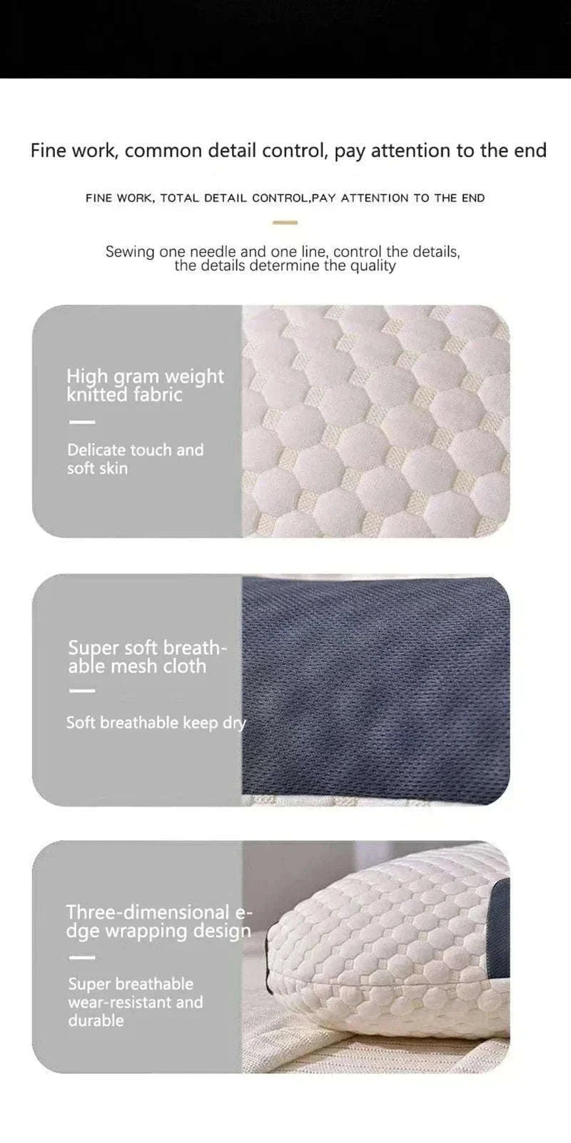 Orthopedic Cervical Pillow for Neck Support and Alignment-Blue 48x74x10cm / 48x74cm