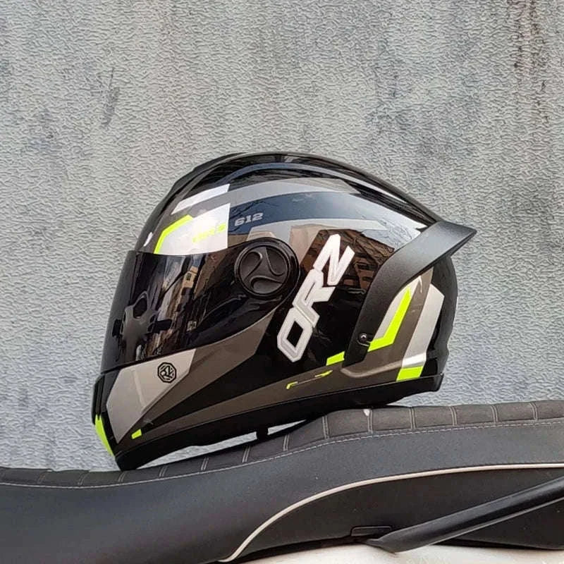 ORZ Full Face Motorcycle Helmet DOT Approved, Unisex ABS+PC-19 / L