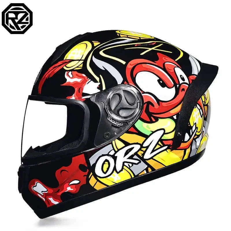 ORZ Full Face Motorcycle Helmet DOT Approved, Unisex ABS+PC-19 / L