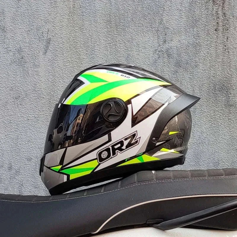 ORZ Full Face Motorcycle Helmet DOT Approved, Unisex ABS+PC-19 / L