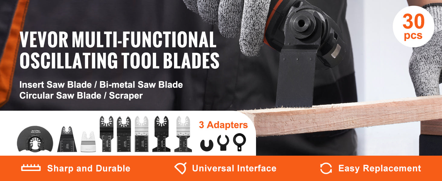 30PCS Oscillating Multi Tool Blade Kit Universal Quick Release Set