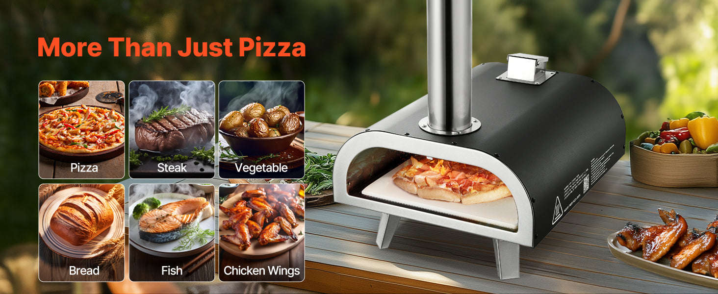 Outdoor 12-Inch Wood Pellet Pizza Oven with Thermometer-12in / United States