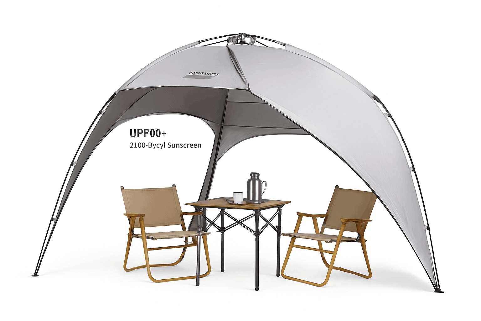 Outdoor 3-4 Person One-Touch Pop Up Camping Tent-Silver Coated Black