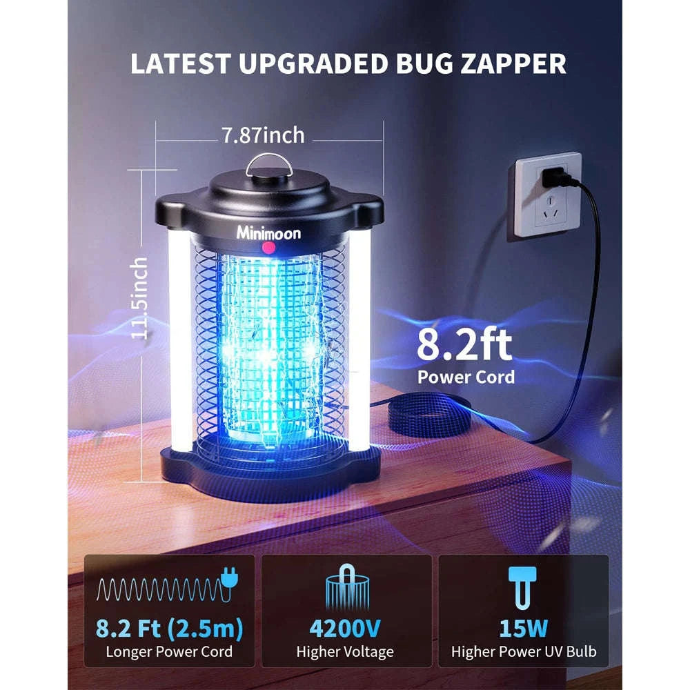 Outdoor Bug Zapper with Dual LED Light 4200V Mosquito Trap-HK-8-US Plug 110V / United States