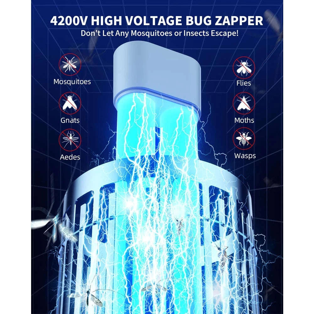 Outdoor Bug Zapper with Dual LED Light 4200V Mosquito Trap-HK-8-US Plug 110V / United States