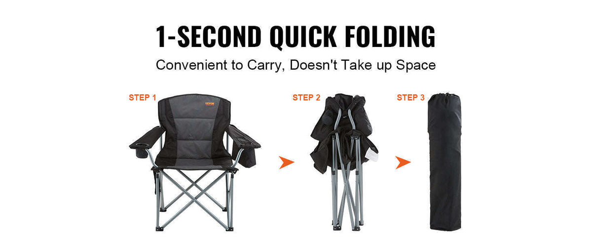 Outdoor Camping Chair 350 lbs Folding Chair with Armrests-france