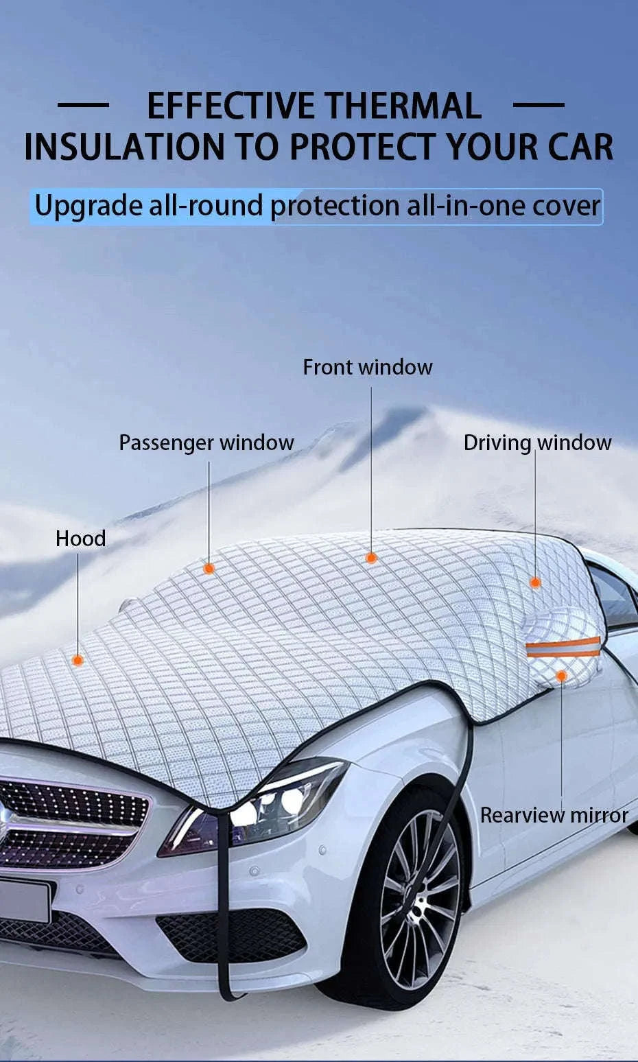Outdoor Car Windshield Snow Cover with Windproof Strap-1 pc