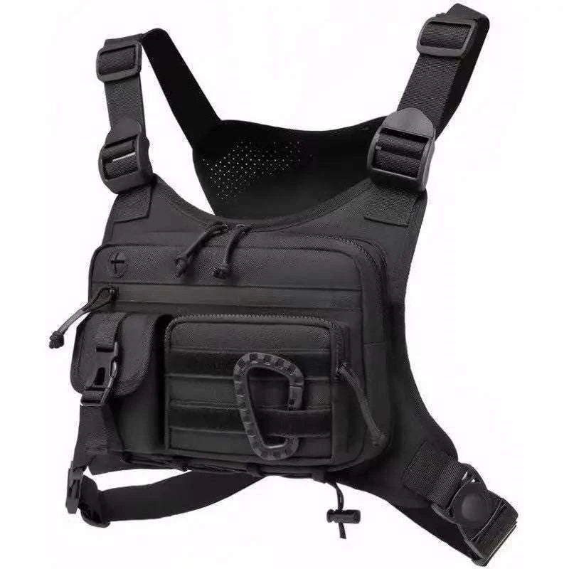 Outdoor Chest Bag Tactical Vest for Running, Cycling & EDC Carry-Black / China Mainland
