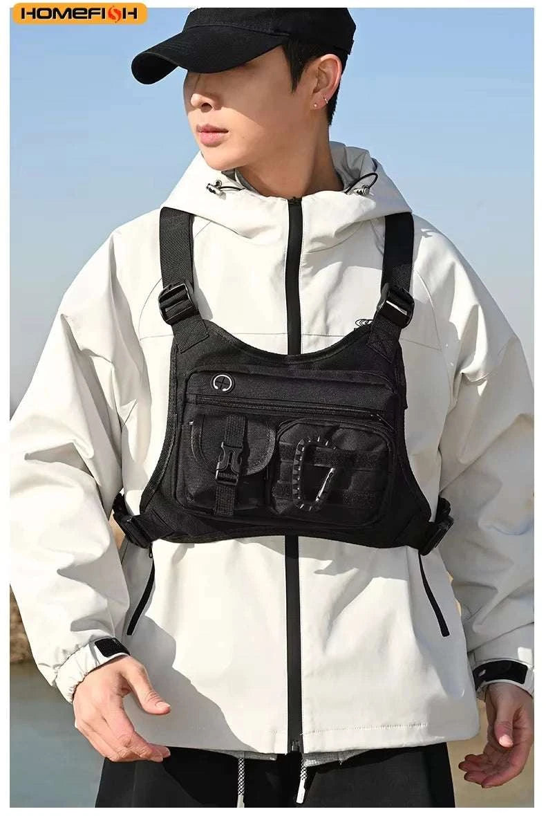 Outdoor Chest Bag Tactical Vest for Running, Cycling & EDC Carry-Black / China Mainland