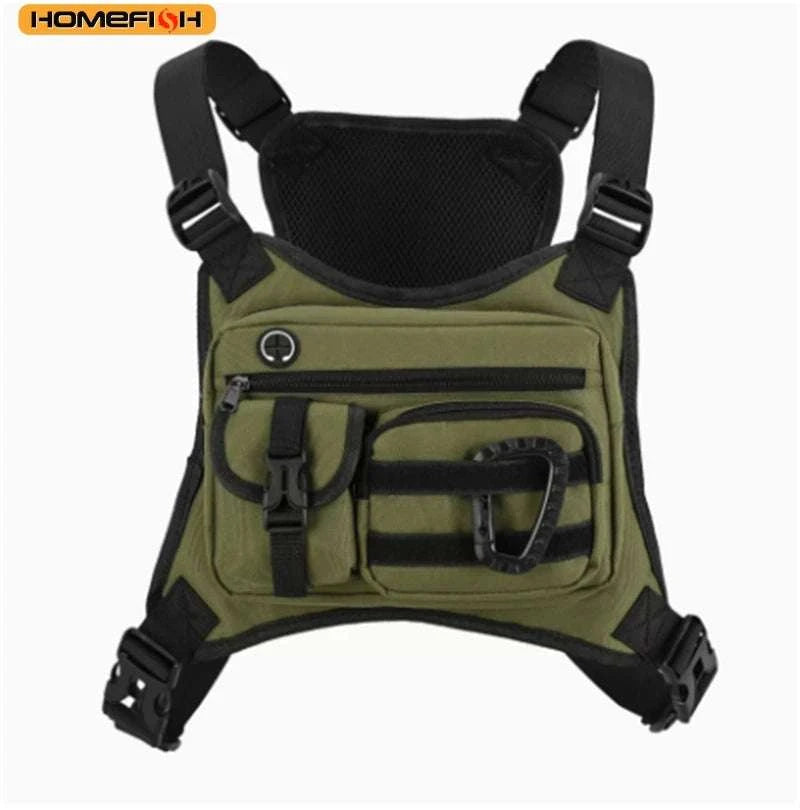 Outdoor Chest Bag Tactical Vest for Running, Cycling & EDC Carry-Black / China Mainland