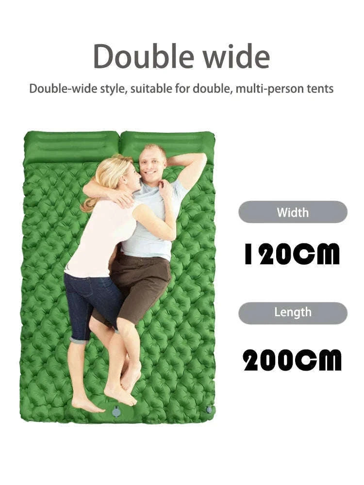 Outdoor Double Inflatable Mattress Sleeping Pad-Orange