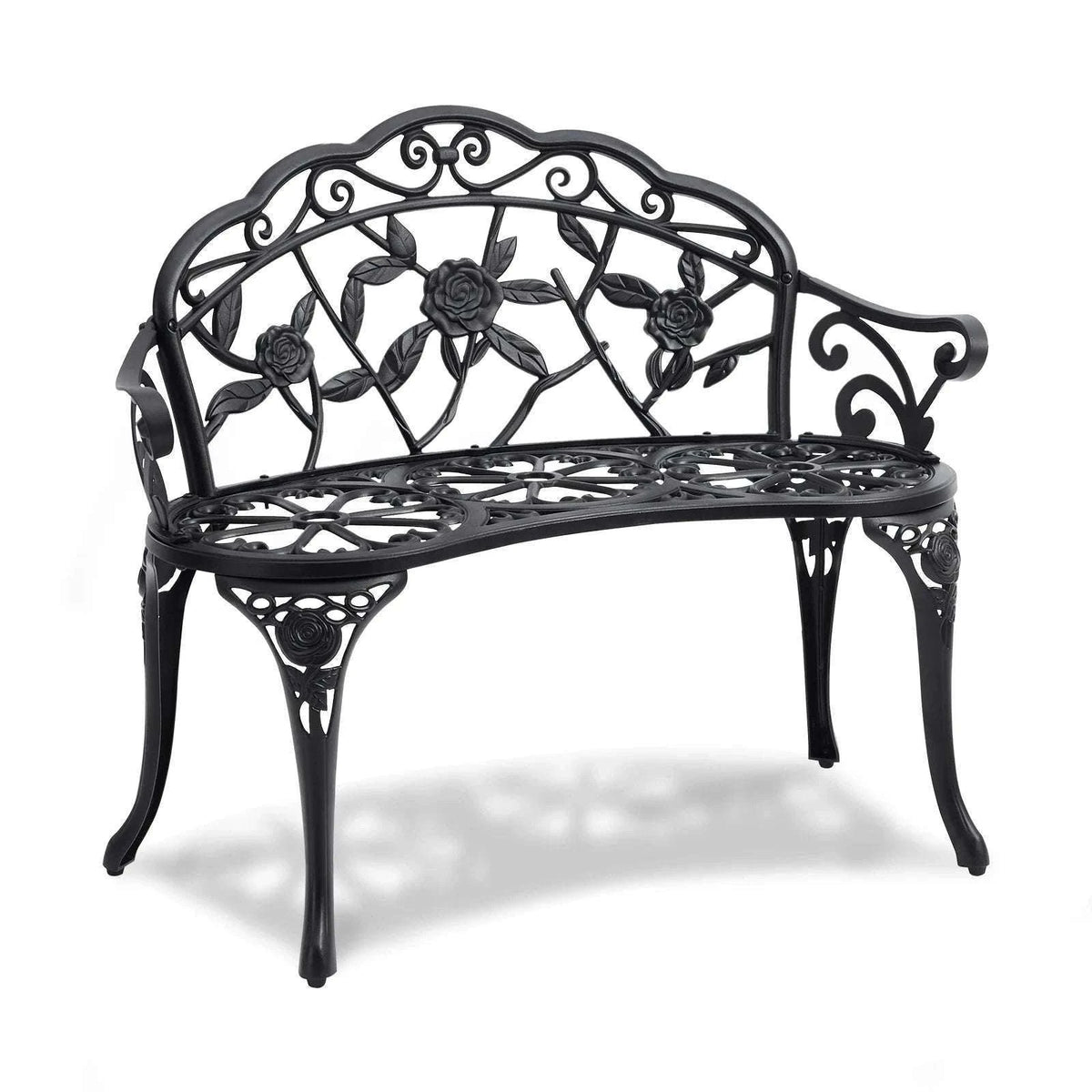Outdoor Garden Bench with Backrest 480 lb Capacity Patio Seating-Metal C 127cm / france