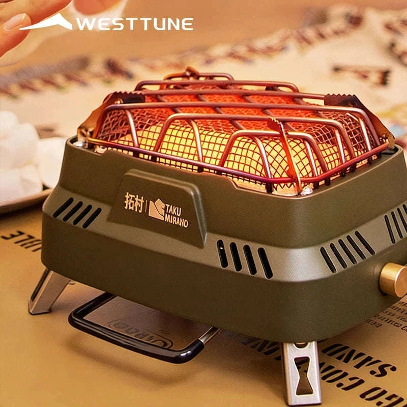 Outdoor Heating Stove 3500W Gas Camping Cooker Heater-Green