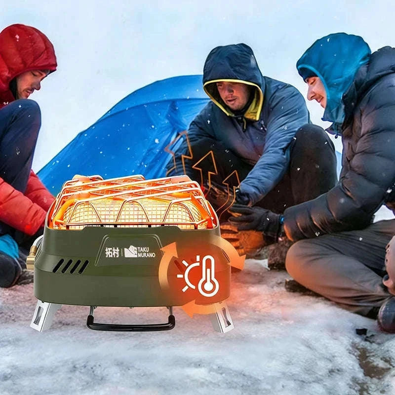 Outdoor Heating Stove 3500W Gas Camping Cooker Heater-Green