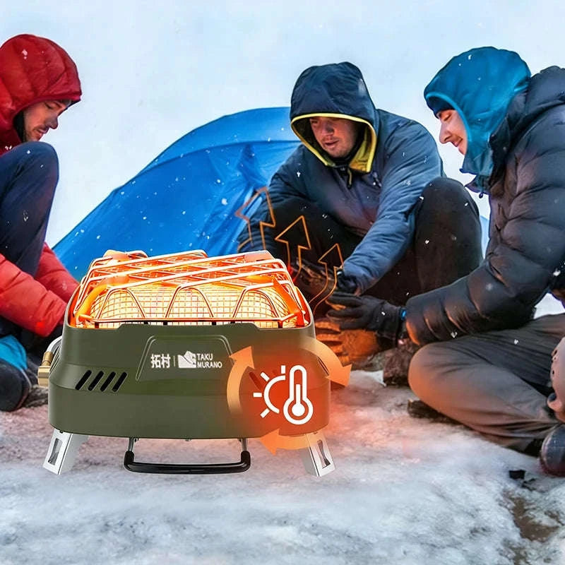 Outdoor Heating Stove 3500W Gas Camping Cooker Heater-Green