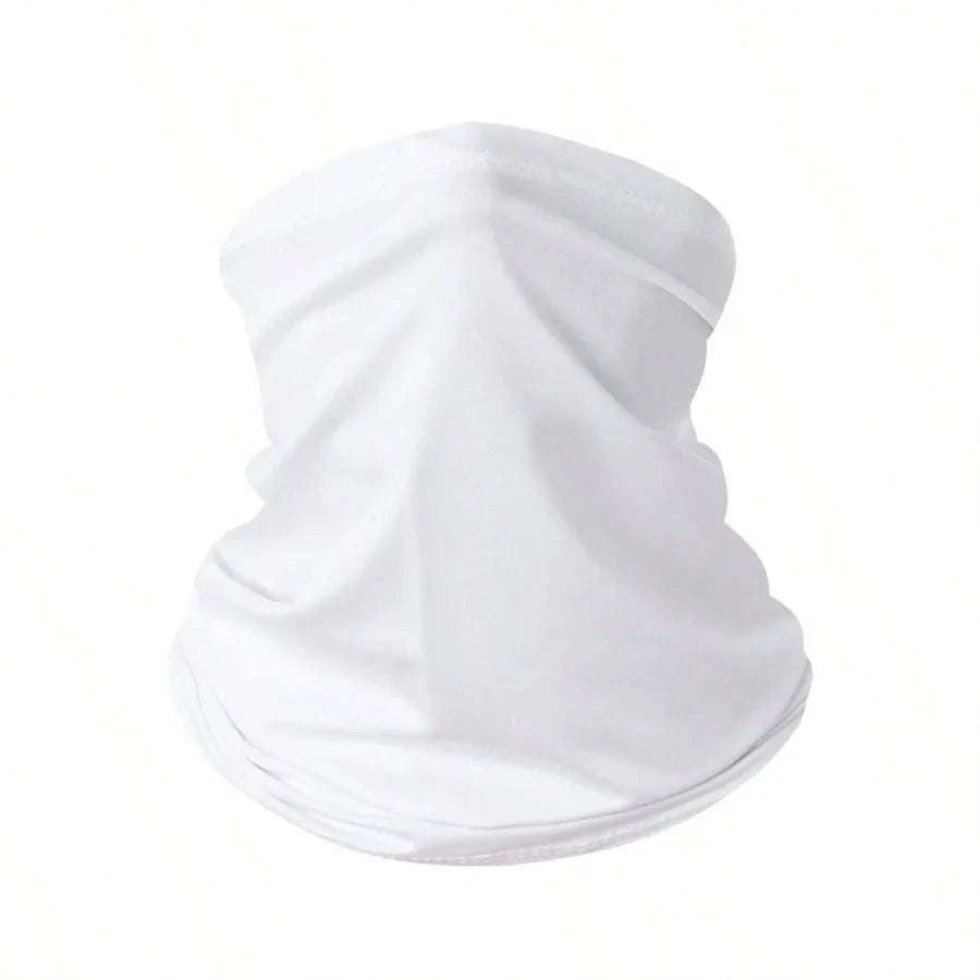 Outdoor Ice Silk Sun Protection Bib and Motorcycle Neck Cover-WHITE