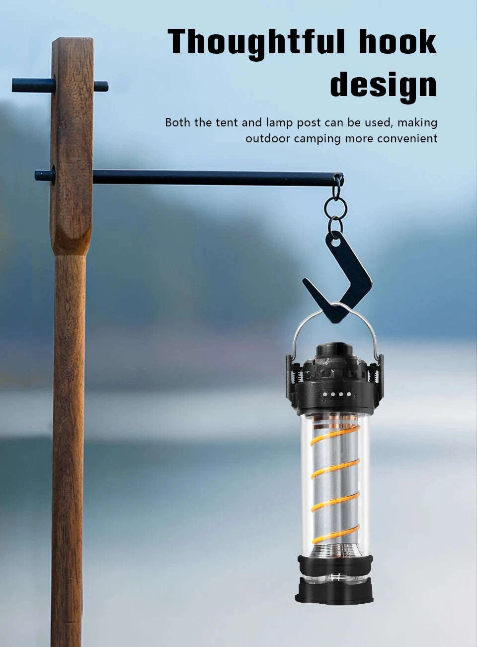 Outdoor LED Camping Light with Tripod, 5 Modes and USB Charging-RH storage bag