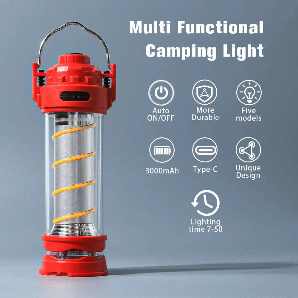 Outdoor LED Camping Light with Tripod, 5 Modes and USB Charging-RH storage bag