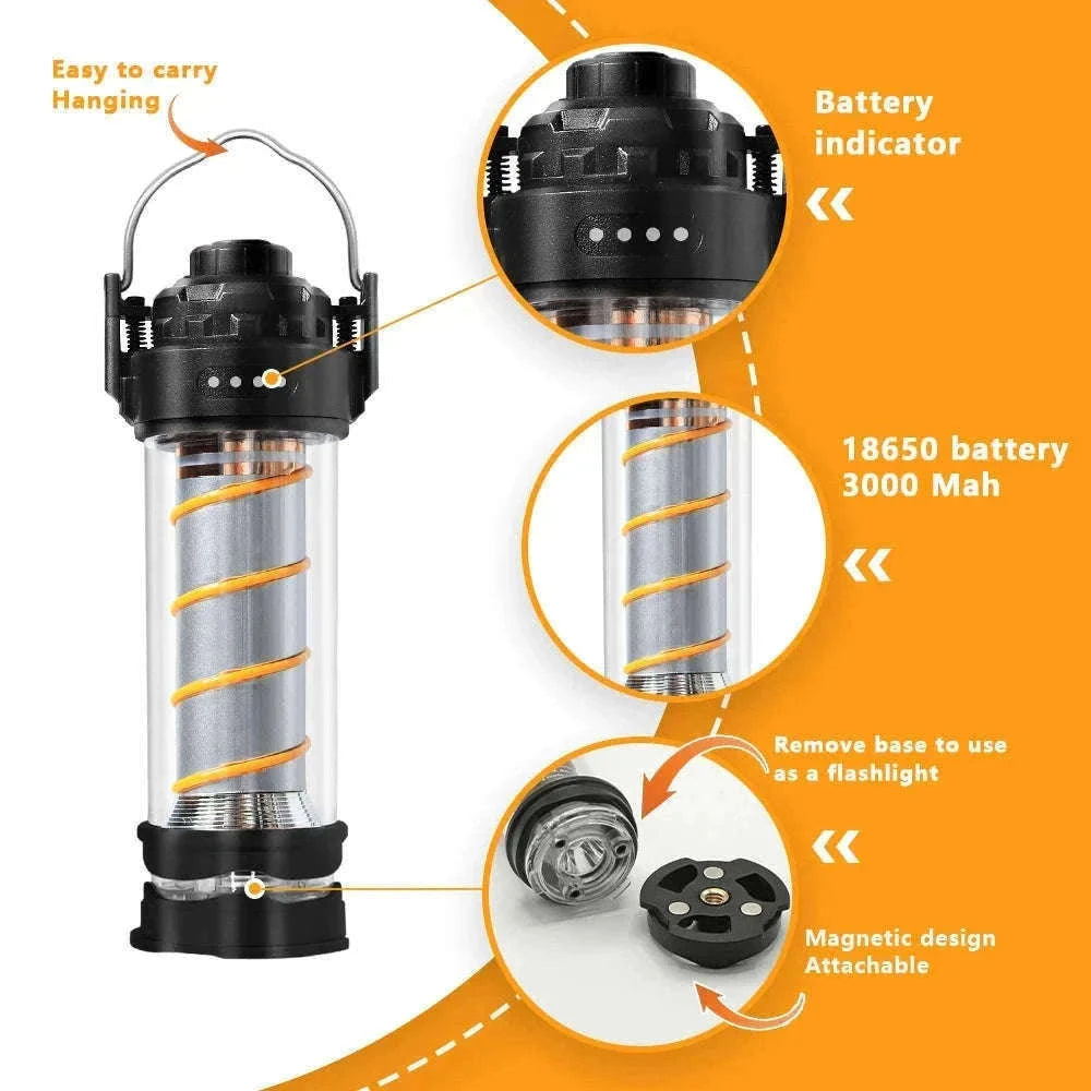Outdoor LED Camping Light with Tripod, 5 Modes and USB Charging-RH storage bag