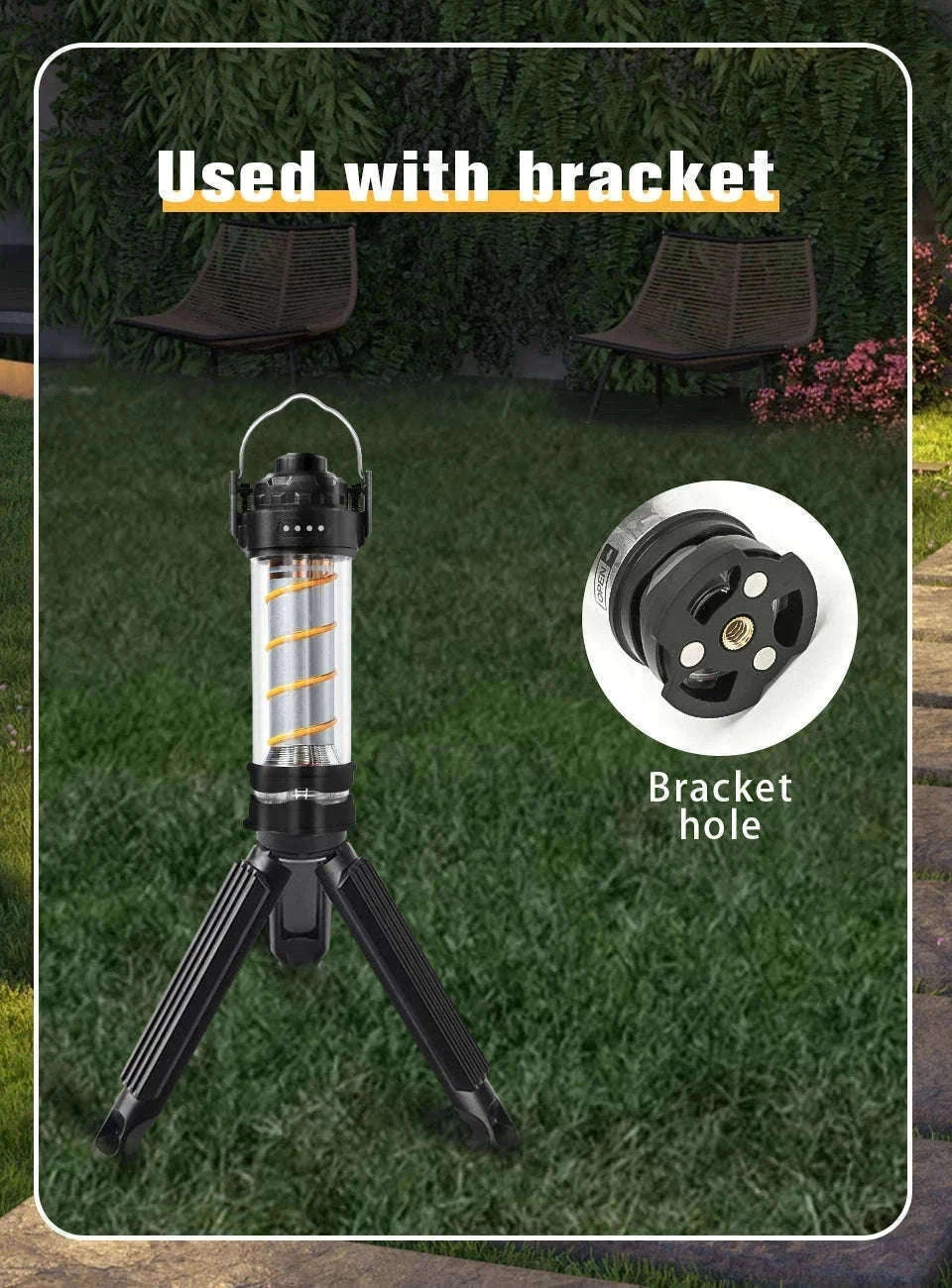 Outdoor LED Camping Light with Tripod, 5 Modes and USB Charging-RH storage bag