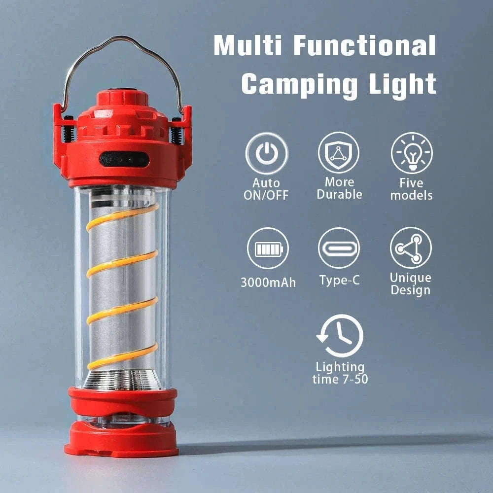 Outdoor LED Camping Light with Tripod, 5 Modes and USB Charging-RH storage bag