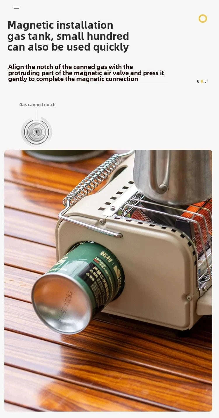 Outdoor Mini Heating Stove Portable Butane Burner-KHAKI