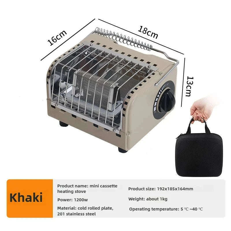 Outdoor Mini Heating Stove Portable Butane Burner-KHAKI