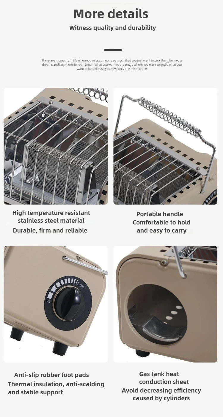 Outdoor Mini Heating Stove Portable Butane Burner-KHAKI