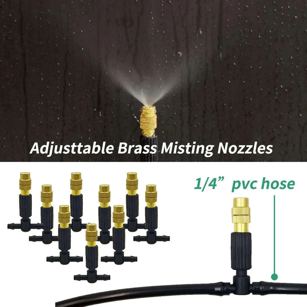 Outdoor Misting Cooling System Kit for Patio and Garden-20M