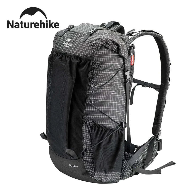 Outdoor Mountain Backpack 60+5L Waterproof with Rain Cover-60L Black / japan