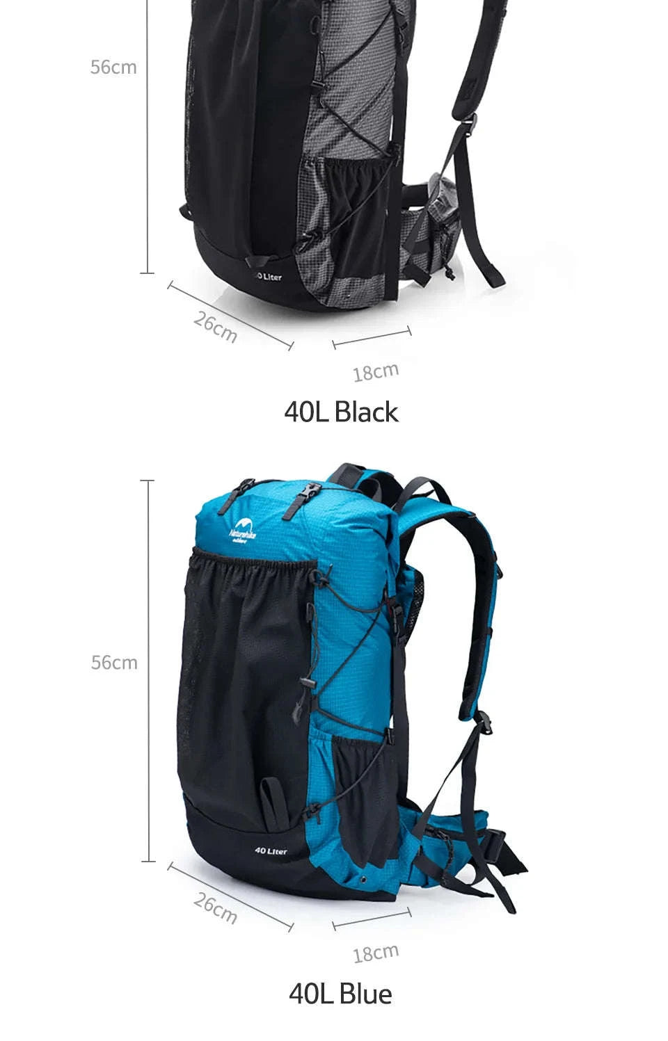 Outdoor Mountain Backpack 60+5L Waterproof with Rain Cover-60L Black / japan