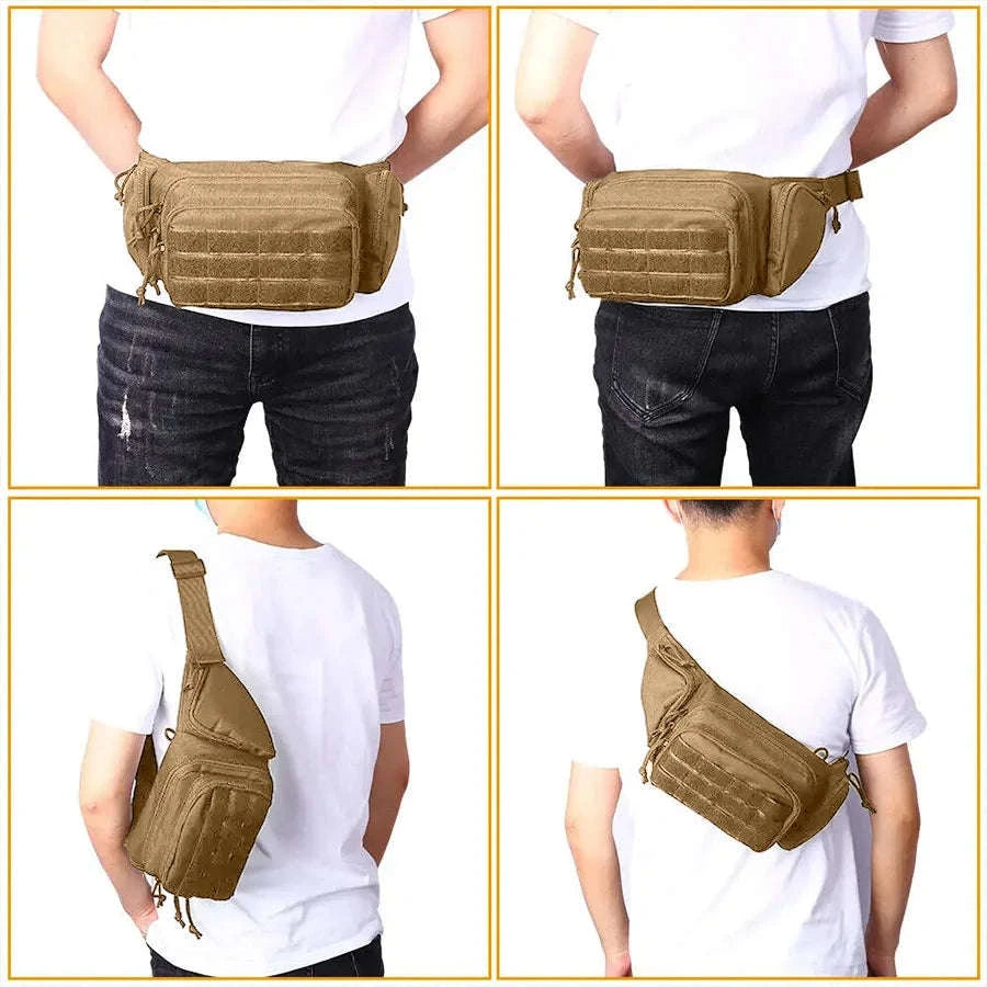 Outdoor Multifunctional Invisible Waist Bag for Men-Black