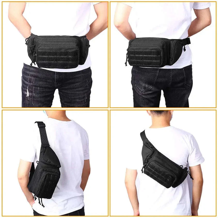 Outdoor Multifunctional Invisible Waist Bag for Men-Black