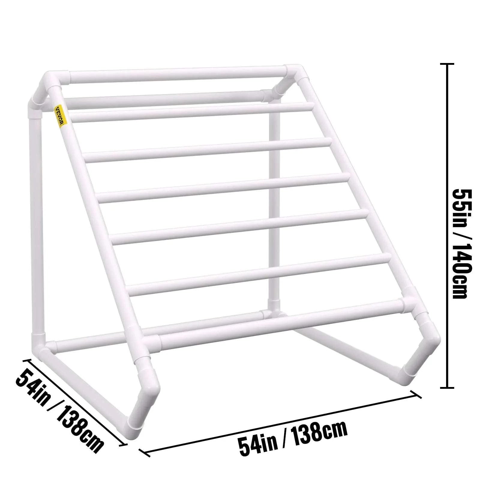 Outdoor Pool Towel Rack with 5–8 Bars, PVC Freestanding Organizer-T Shape 5 Bar / United States
